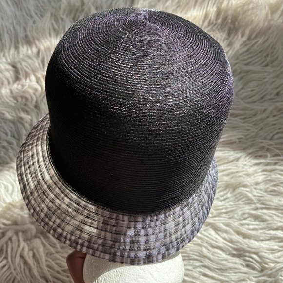 Patricia Underwood Black Gray Color Block Straw Horse Show Bucket Hat One Size main image 6